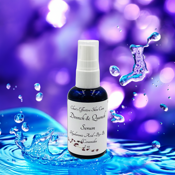 Drench & Quench Hyaluronic Serum+Ceramides +B3 +B5 (2oz  Size)