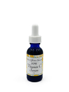 20% Vitamin C Serum with Ferulic Acid & Antioxidants/For anti aging and healthy skin care/1oz Blue Glass bottle with white dropper/ Char's Effectives