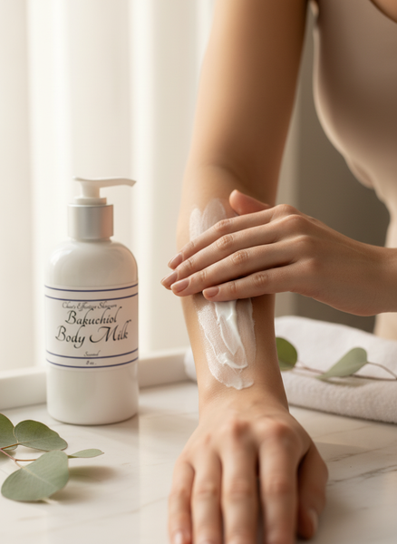 Rich Bakuchiol Body Milk Application Shot