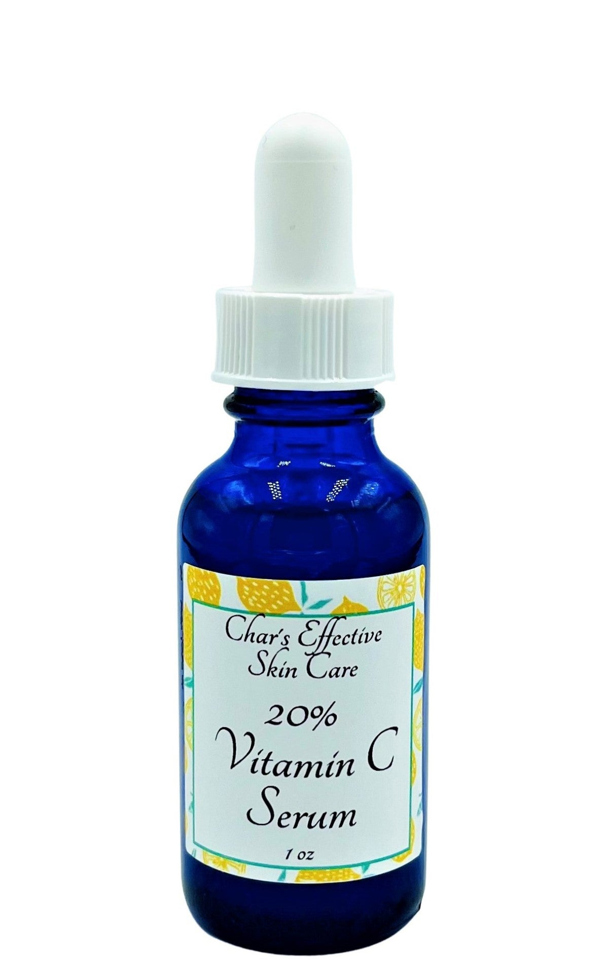 20% Vitamin C Serum with Ferulic Acid & Antioxidants/For anti aging and healthy skin care/1oz Blue Glass bottle with white dropper/ Char's Effectives